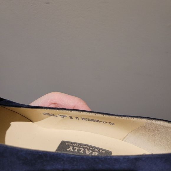 Vintage Bally Navy Blue Leather Heels Shoes Size: 5M - Picture 6 of 12